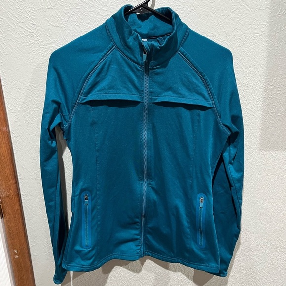 Fabletics Tops - Fabletics Teal Zip-Up Jacket Size Small EUC